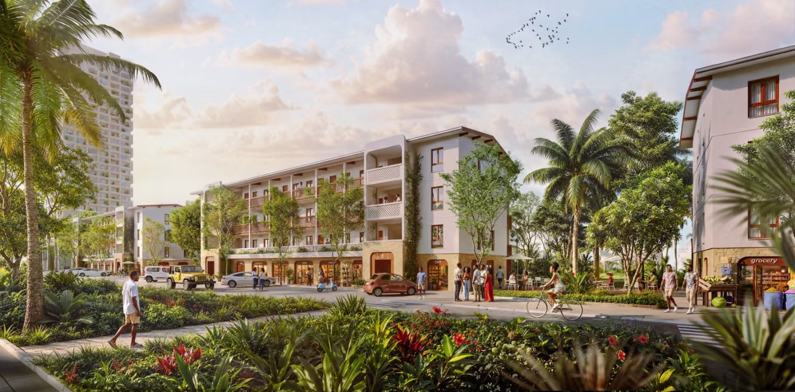 Bustani View apartments with ocean-facing balconies in Fumba Town, Zanzibar